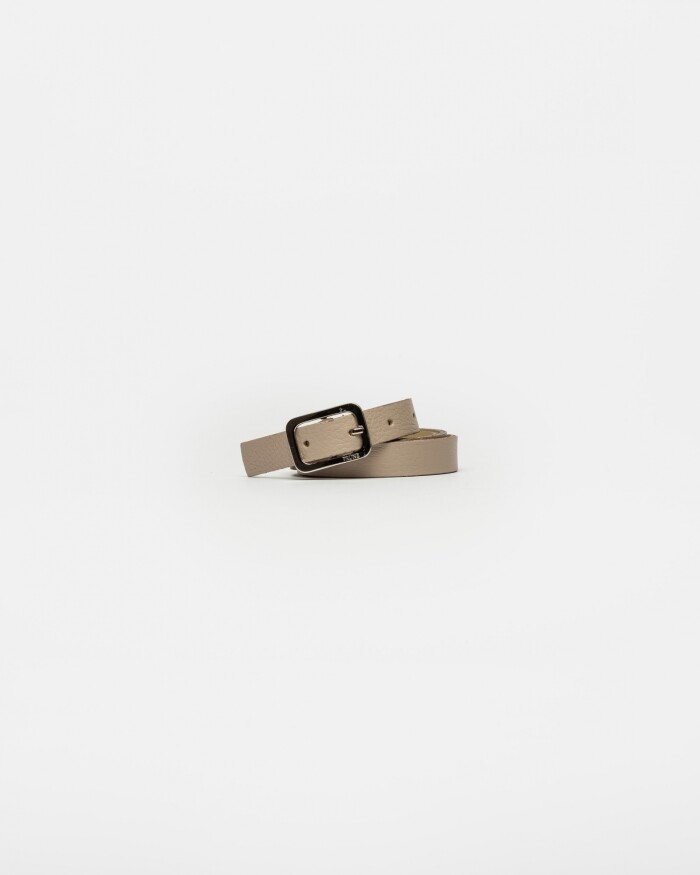 Cinturon Santorini En Cuero Graneado Taupe