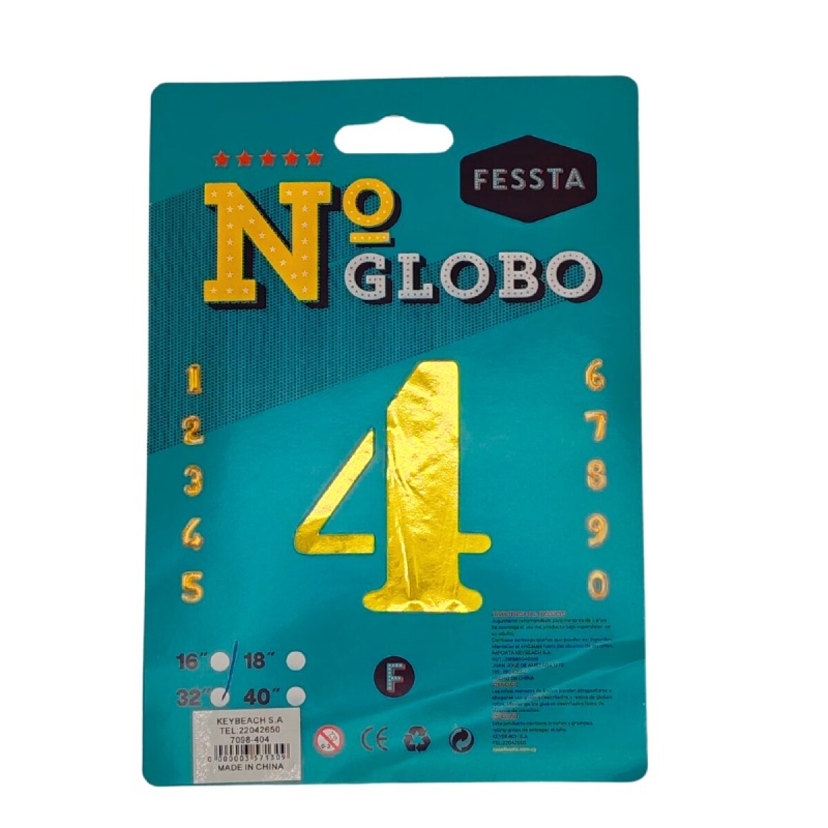 Globo Número Fessta 32" Dorado - CUATRO 