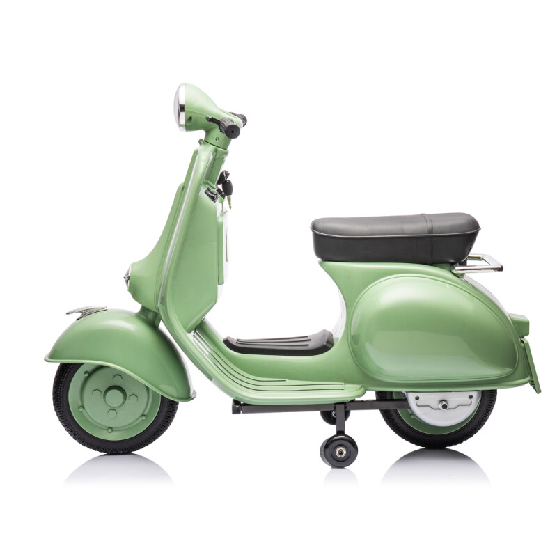 Moto a batería para niños Vespa color verde Moto a batería para niños Vespa color verde
