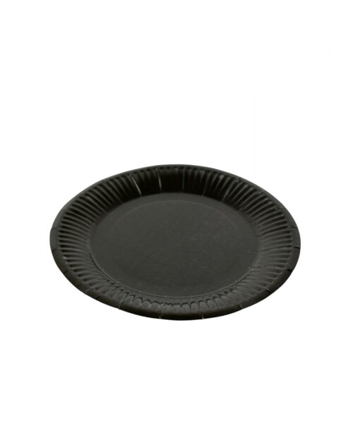 Plato 18 cm. diametro paquete x 10 NEGRO