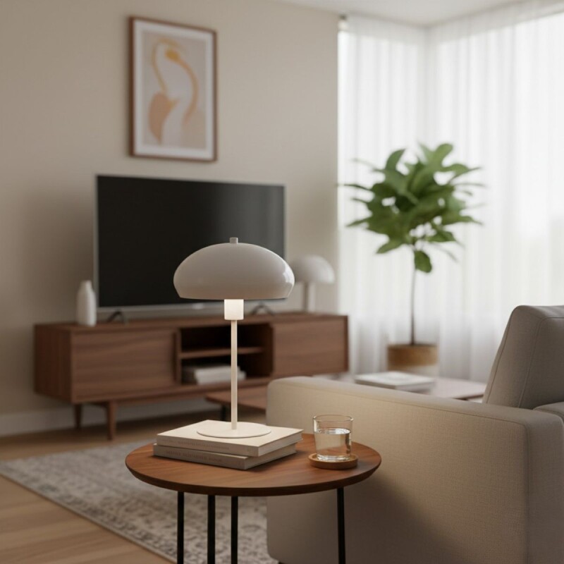 LAMPARA BLANCA P/MESA 38X22CM Unica