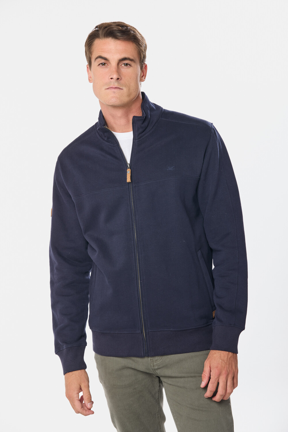 CAMPERA DE FELPA CUELLO ALTO Azul