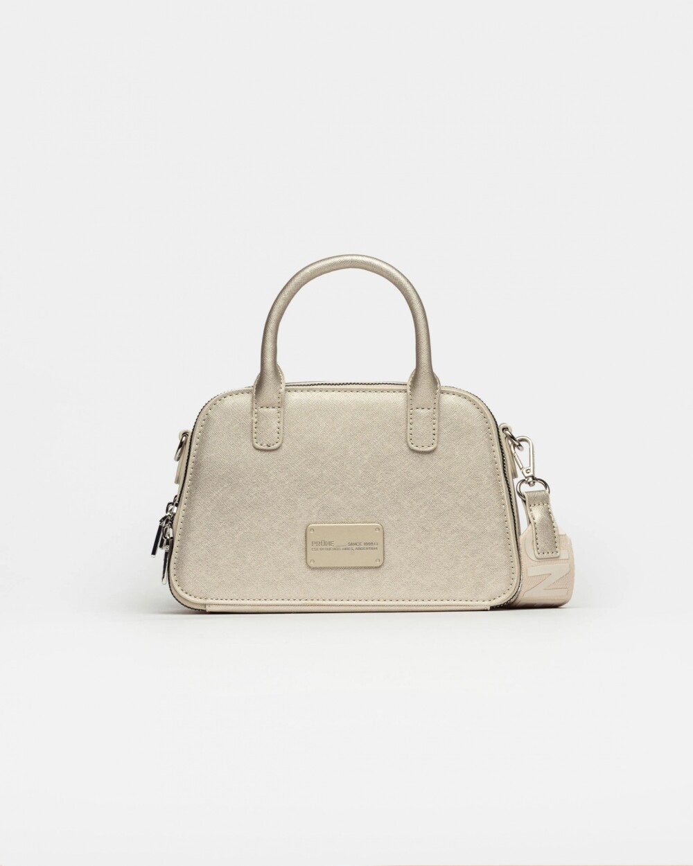 Cartera de mano New Penny en efecto cuero saffiano Metalizado