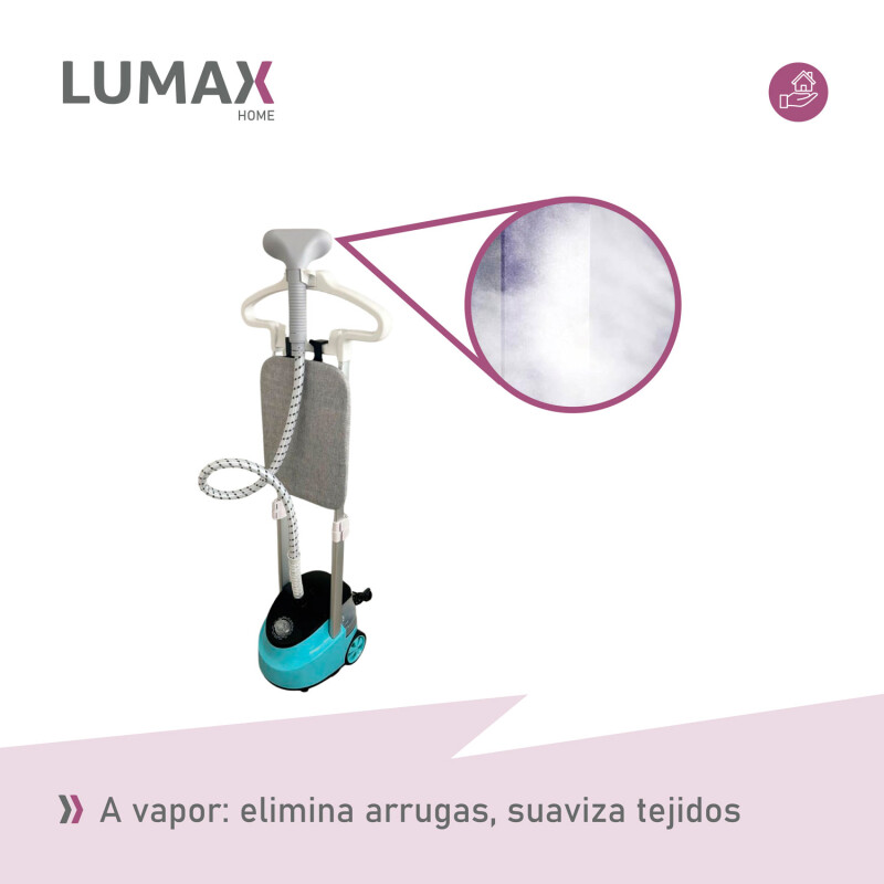 Plancha Vertical a Vapor Lumax Portátil 1,6L Verde Negro