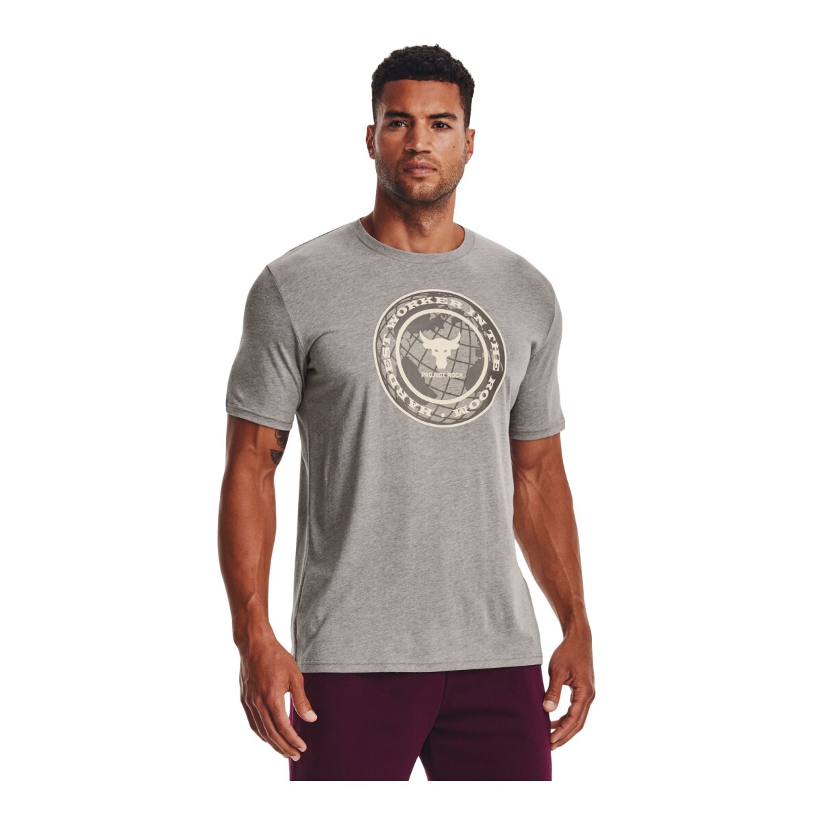 Remera Under Armour Pjt Rock Globe Ss - GRIS 