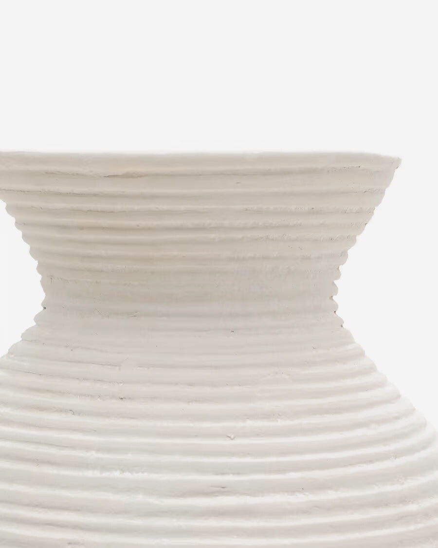 Jarrón Pria de papel maché blanco 51 cm