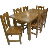 JGO DE COMEDOR TMAX 6 SILLAS PINO LUSTRADO -Sin Garantia N/A
