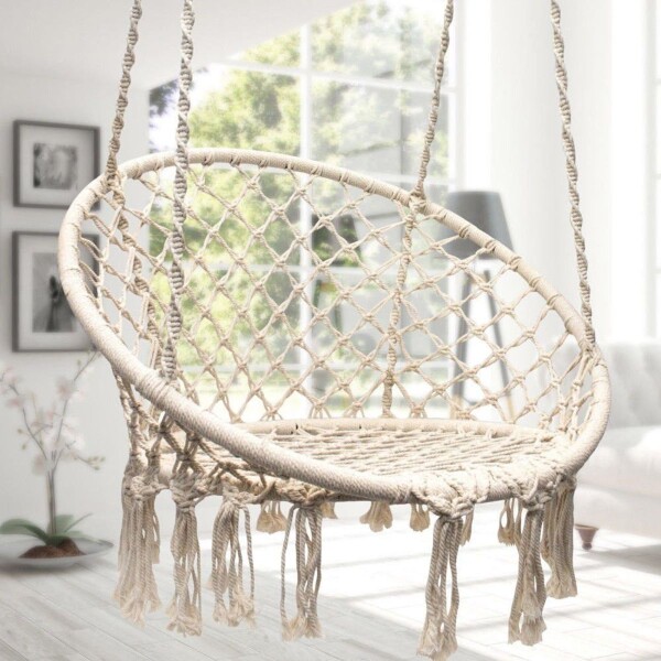 Hamaca Paraguaya Silla Colgante Redonda Interior Exterior Jardin Patio Imback Color Blanco Hamaca Paraguaya Silla Colgante Redonda Interior Exterior Jardin Patio Imback Color Blanco