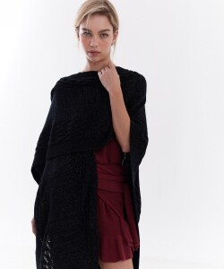 Ruana Shimmer Negro