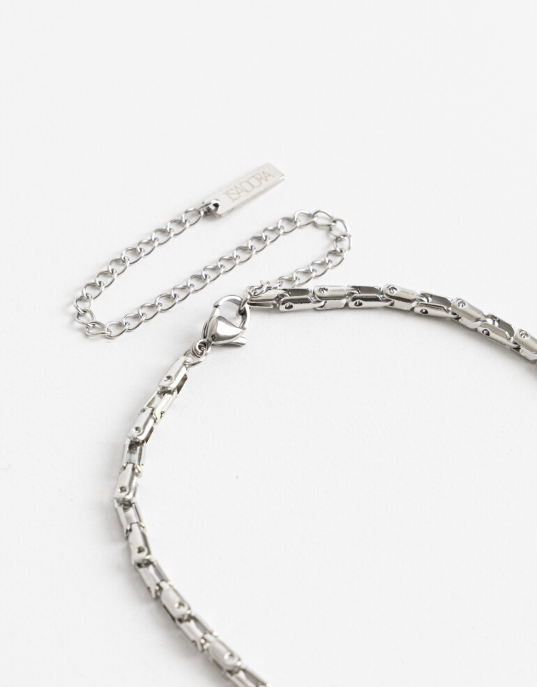 Collares Cortos Color Collar Corto De Acero Men´s Collection - Plateado