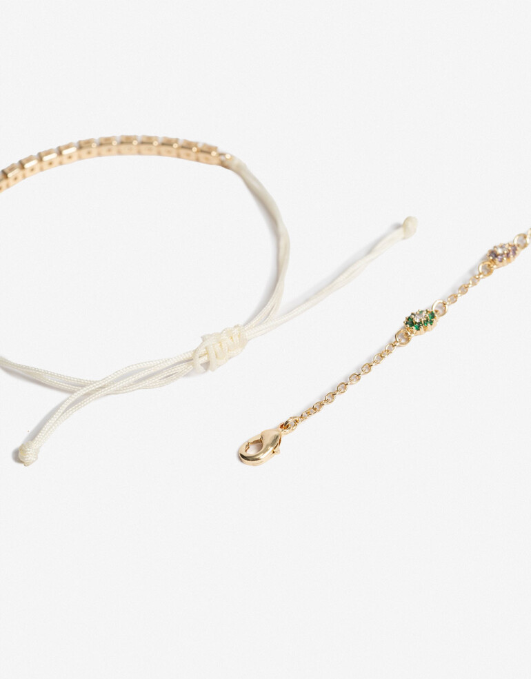 Pulseras Flexibles Sets Color Set De Pulseras Flexibles Lovely - Dorado