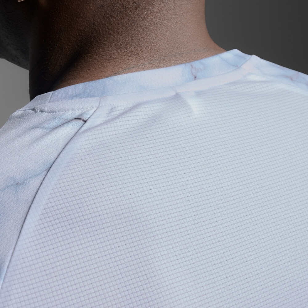 Polo Running Aero Mesh Tee Hombre Blue Marble/black Reflective