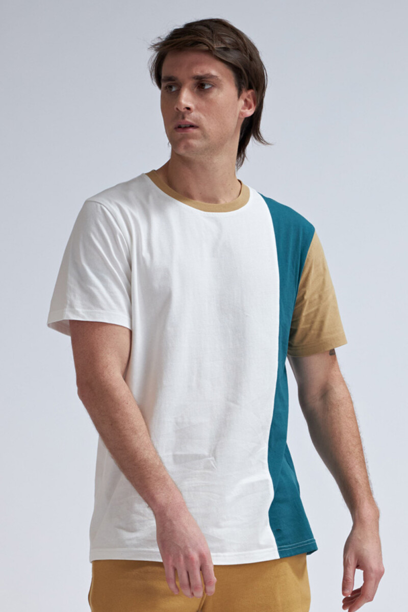 Camiseta manga corta bloques Multicolor