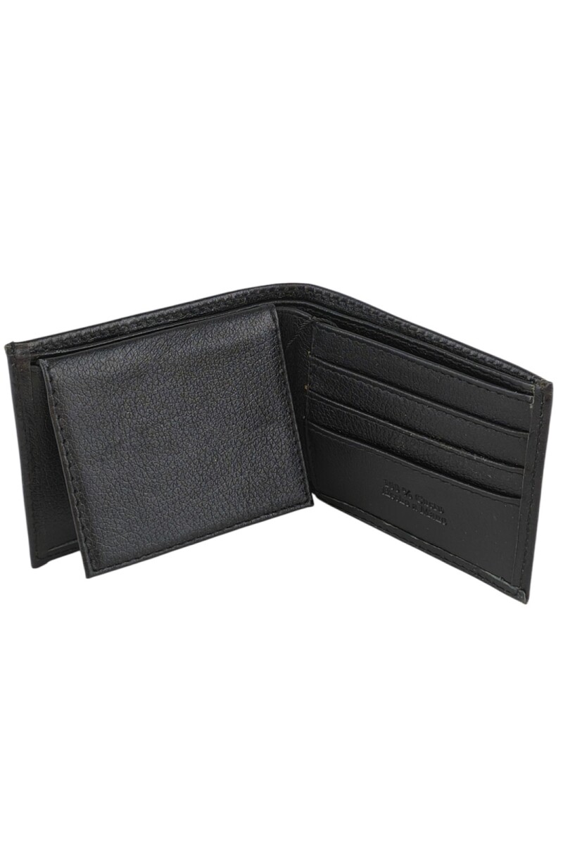 Billetera con visor y cierre Negro