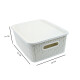Caja organizadora símil ratán 12,5lt BLANCO