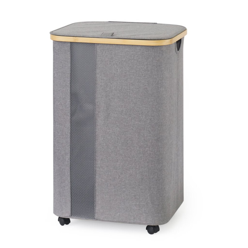 Cesto de Ropa Plegable con Tapa y Ruedas 40.5x33x65cm Cesto de Ropa Plegable con Tapa y Ruedas 40.5x33x65cm