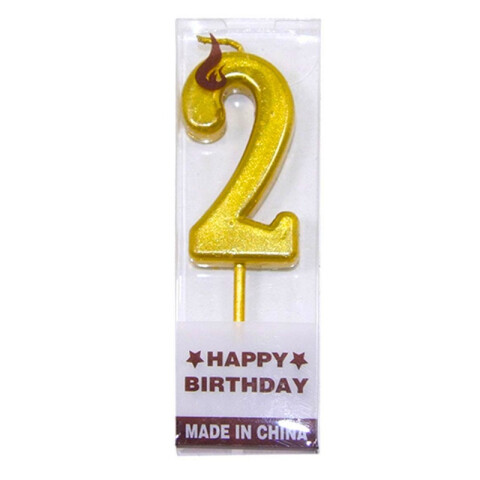 Vela de Numero Dorada DOS