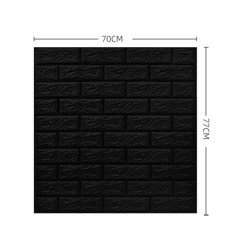 Set 12 Revestimiento 70x77 3D Ladrillo Adhesivo Pared Negro