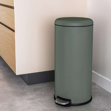 Papelera Cilindrica 30Lt Acero Gris Claro