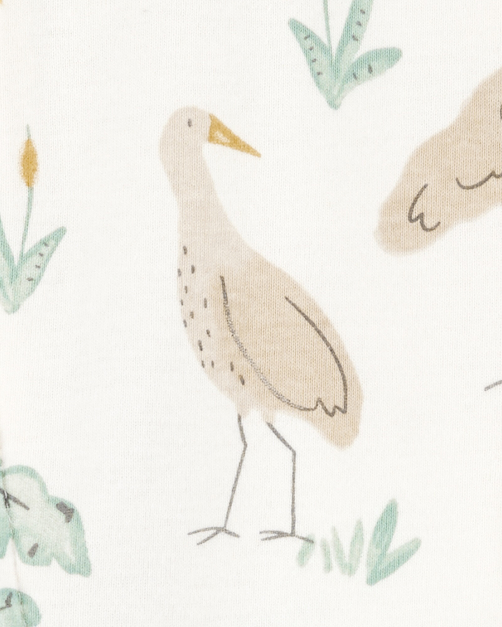 Pijama una pieza de algodón, con pie y gorro, diseño aves Pijama una pieza de algodón, con pie y gorro, diseño aves