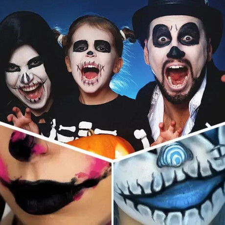 Dientes postizos de vampiro Halloween con adhesivo Sc