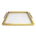 BANDEJA MDF/VIDRIO 39x29x6CM DORADO BANDEJA MDF/VIDRIO 39x29x6CM DORADO