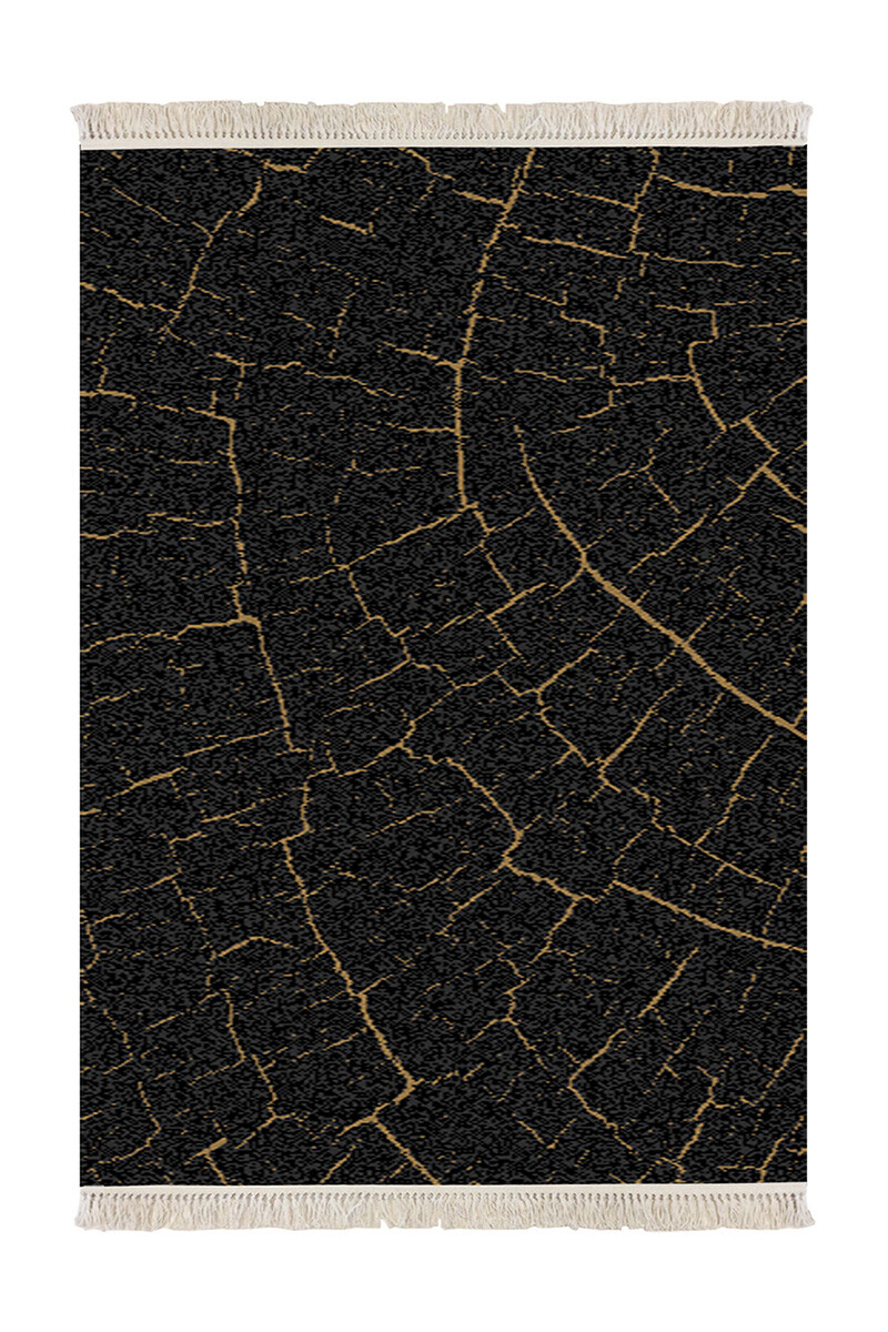 BOHO - ALFOMBRA BOHO BHO/A697/X658/ 120X170 BLACK/COGNAC 