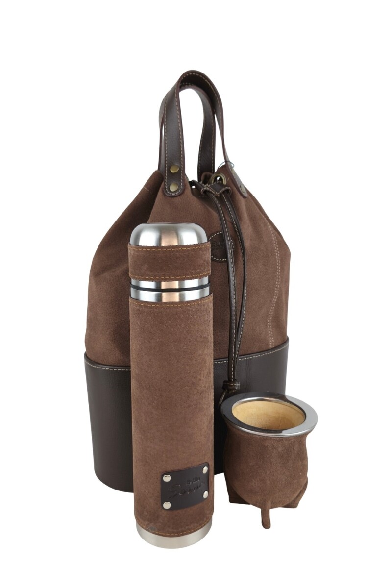 Set matero de lujo en cuero Chocolate