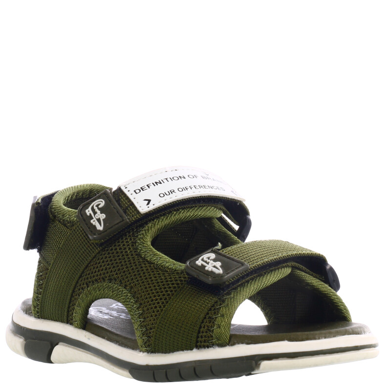 Sandalia de Niño Croco Kids TOMMY deportiva con velcros Verde Oliva