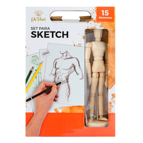 Set De Arte Para Dibujar Sketchbook Da Vinci X15 Maniquí Set De Arte Para Dibujar Sketchbook Da Vinci X15 Maniquí