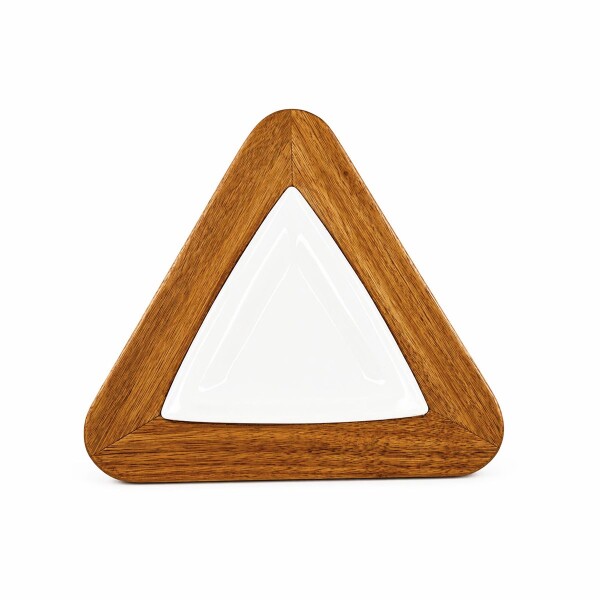 Plato triangular con base Eucaliptus 28 cms Plato triangular con base Eucaliptus 28 cms