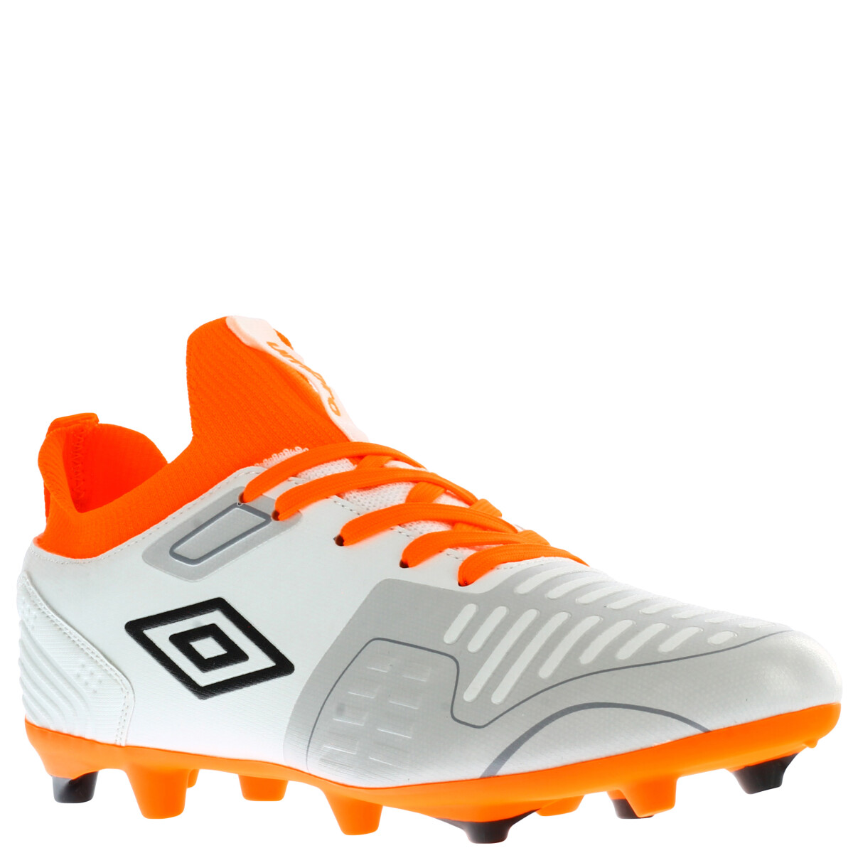 Championes de Hombre Umbro Futbol 11 Flash HG - Blanco - Anaranjado - Negro 