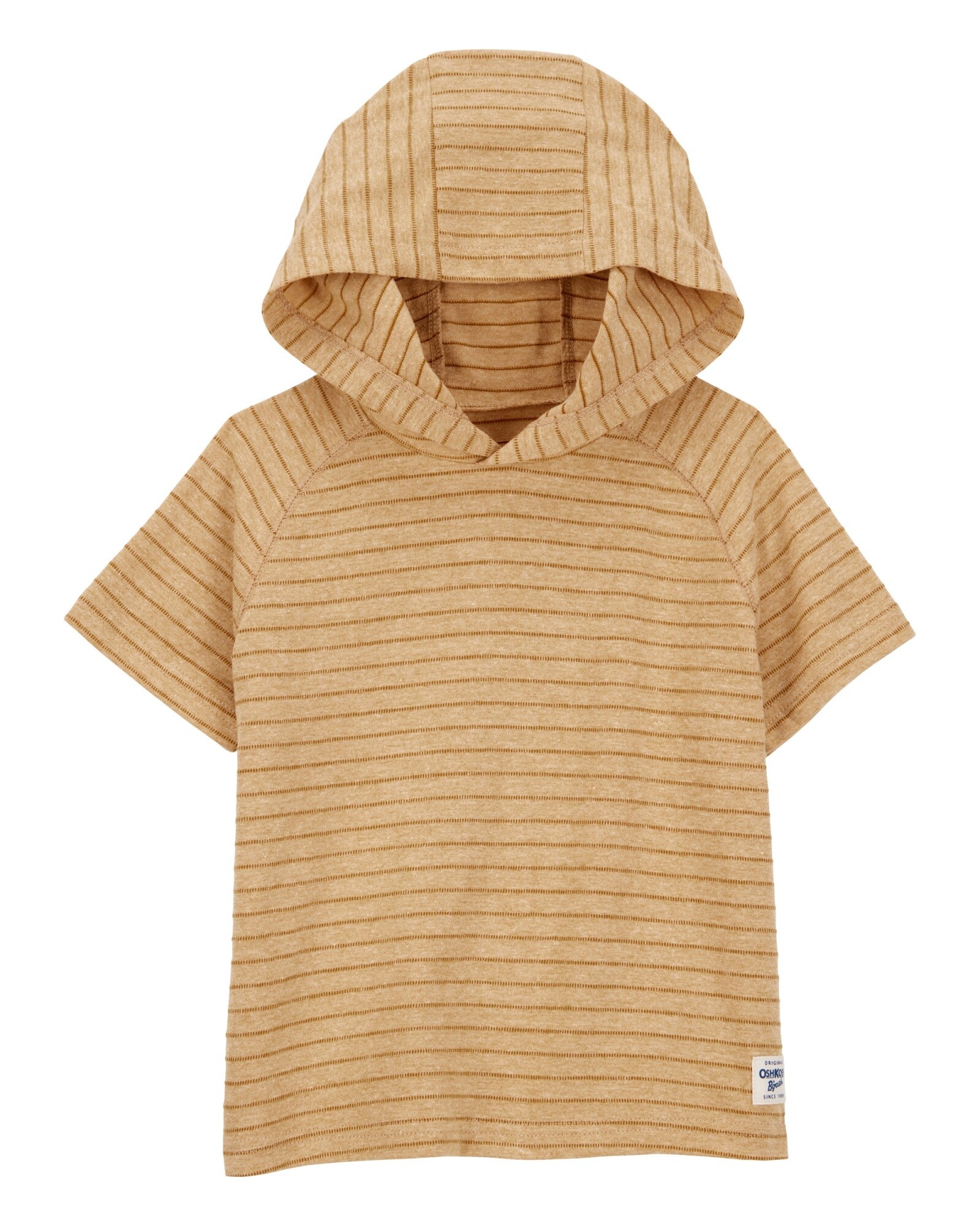 Remera de algodón, con capucha, diseño a rayas Sin color