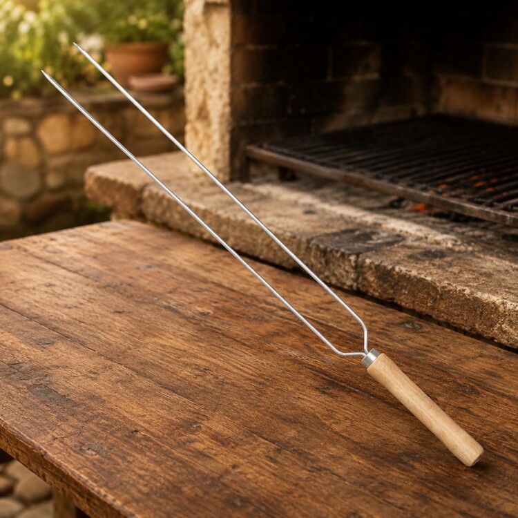 ESPETON BROCHETA DOBLE CHICO 55CM MOR ESPETON BROCHETA DOBLE CHICO 55CM MOR
