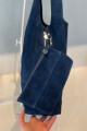 Bolso cabo Azul gamuza