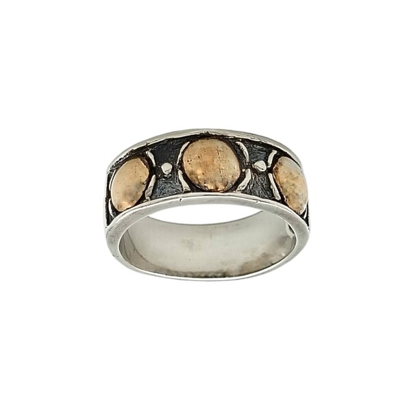 Anillo Varios-Plata y Oro-Sin Piedra-AN5041 sinpiedra