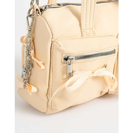 Cartera City Con Moños Blanco Crudo