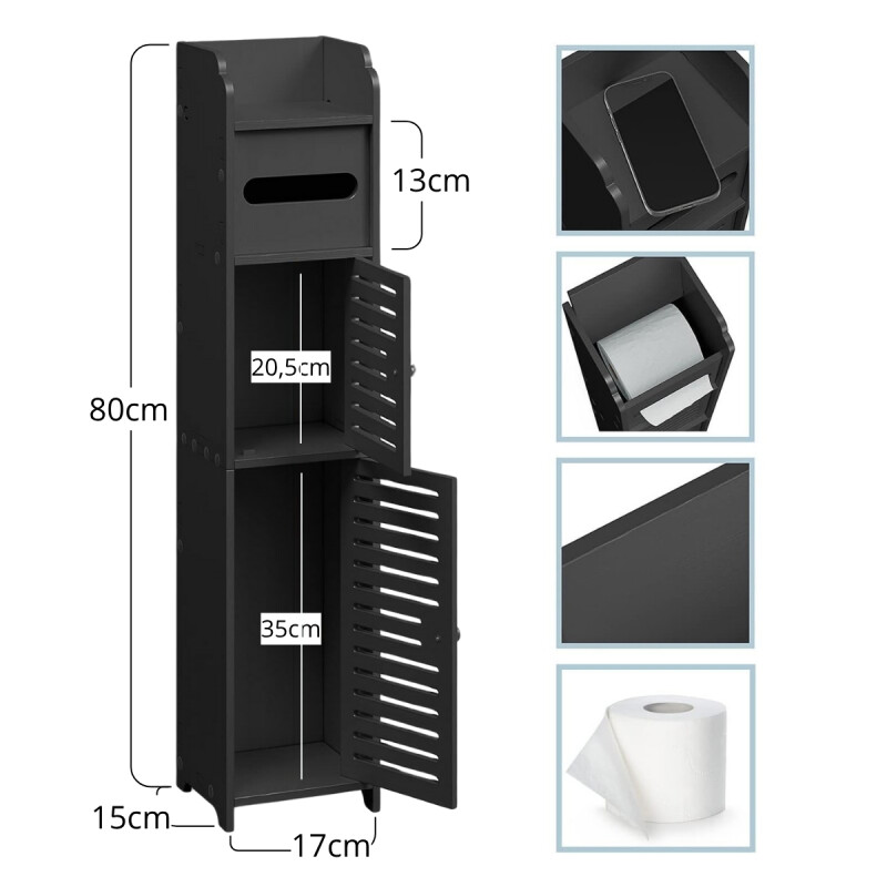 Mueble de baño reducido con puerta NEGRO