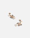 Aros Colgantes Cortos Aros Cortos Con Perlas - Dorado