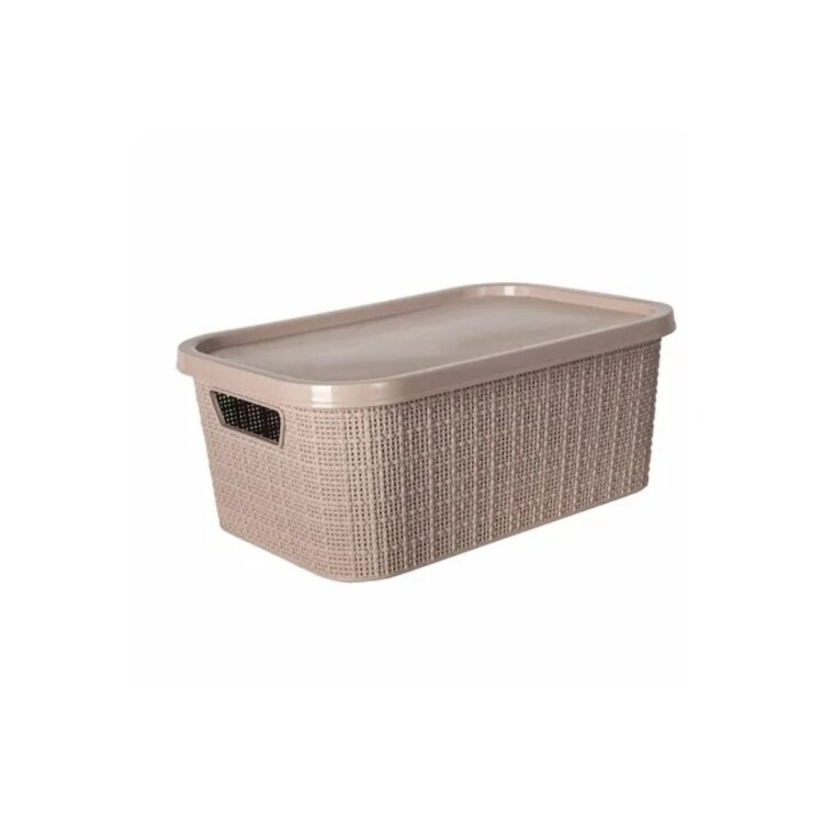 CAJA ORGANIZADORA SIMIL RATTAN 7LTS ROSA ROSA