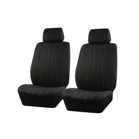 Cubreasiento Universal Pick Up 4 Piezas Negro Con Detalle Rojo