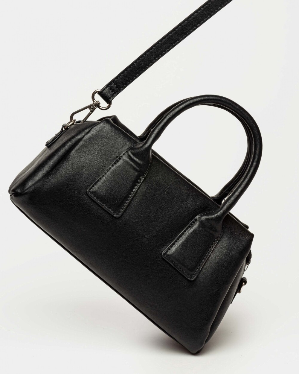 Cartera de mano Call en efecto cuero liso Negro