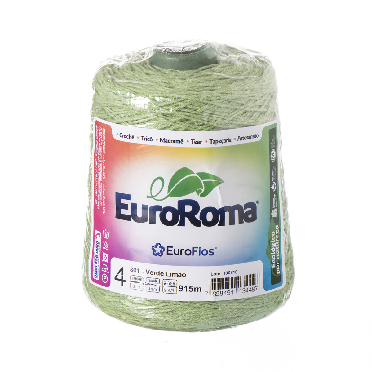 Euroroma algodón Colorido manualidades - verde limao 