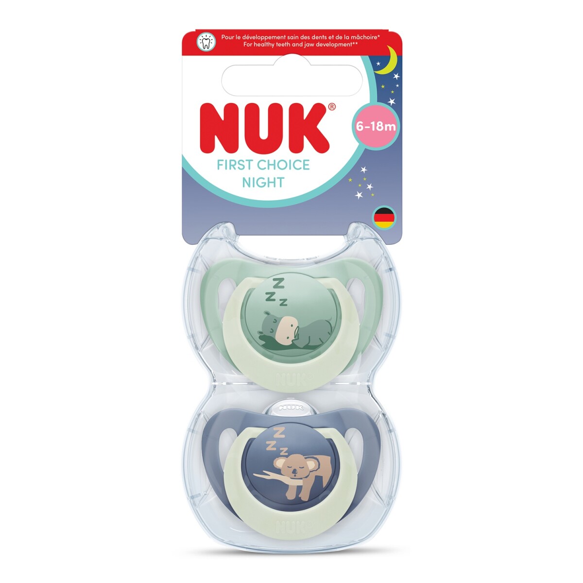 Chupete Nuk Silicona First Choice Noche 6-18m. 2 Uds. 