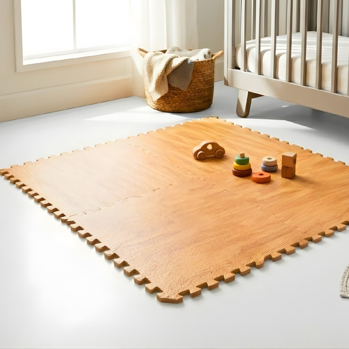 Piso Goma Eva Encastrable X4uni Simil Madera 60 X 60 Cm - Variante Diseño Madera 