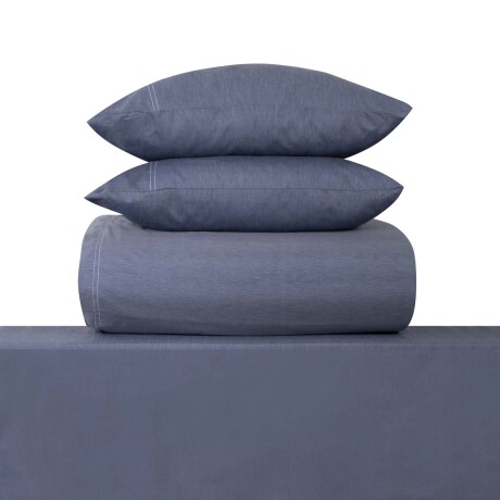 JGO. SÁBANAS 2 PLAZAS ALGODON-Y-POLIESTER AZUL CHAMBRAY