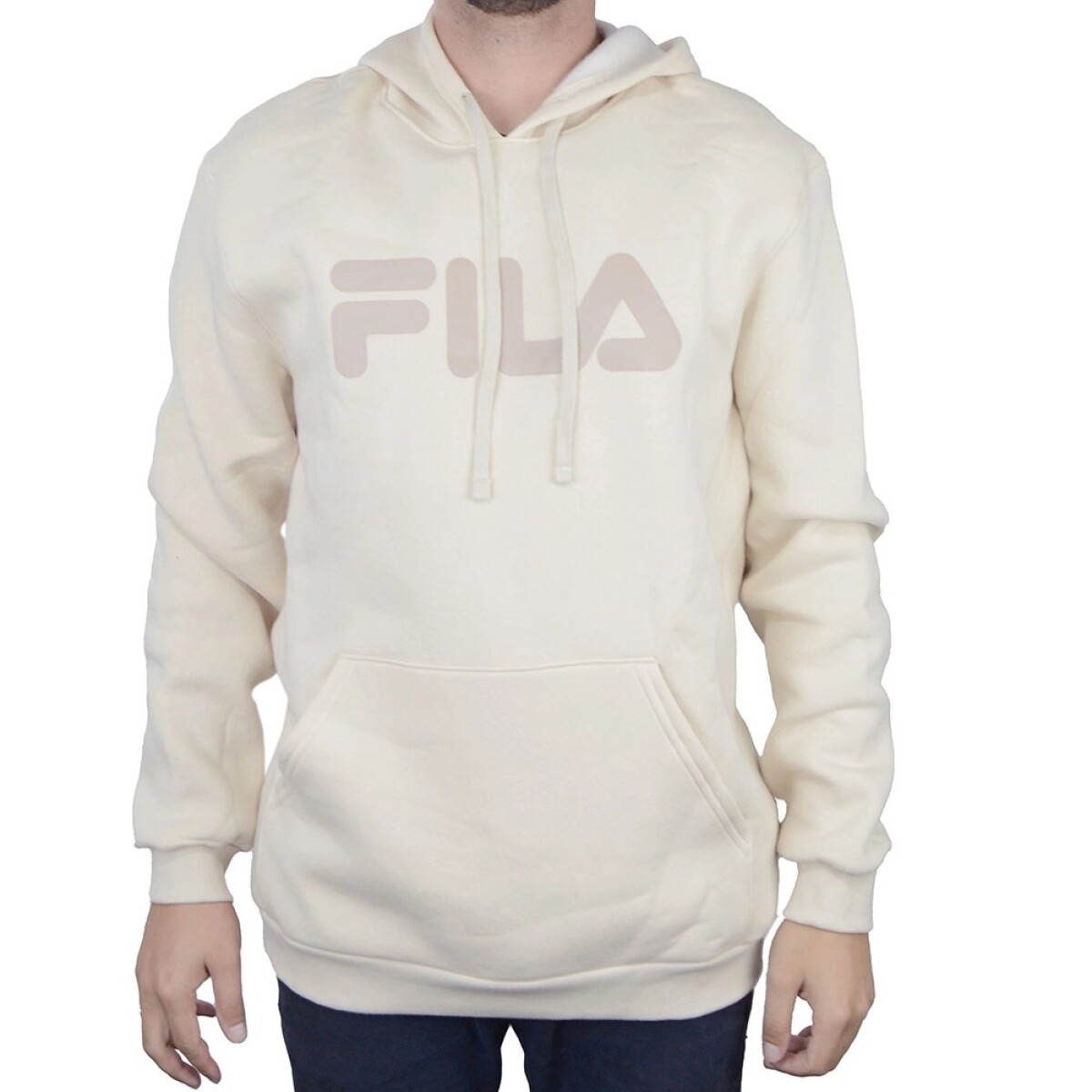 Canguro Fila Moda Hombre Comfort Letter Crema - S/C 