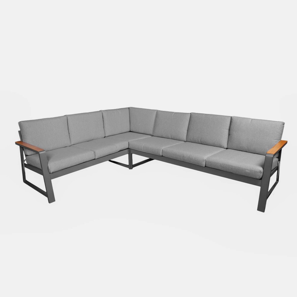 SET DE LIVING ESQUINERO ALUMINIO GRIS TENERIFE