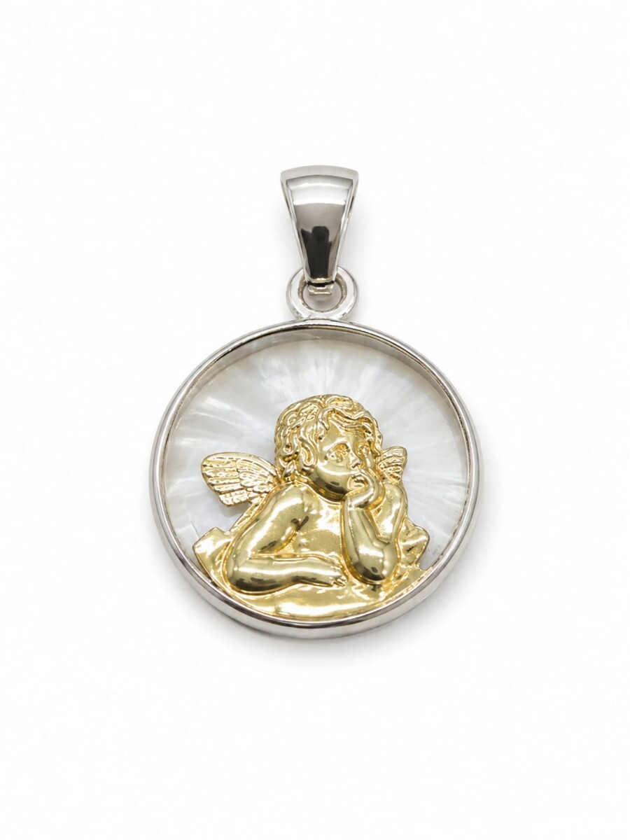 Medalla Ángel pensador con cristal 