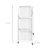 Carro Organizador de Metal Plegable Canasto con 3 Estantes y Ruedas Multiuso IMBACK Color Blanco Carro Organizador de Metal Plegable Canasto con 3 Estantes y Ruedas Multiuso IMBACK Color Blanco